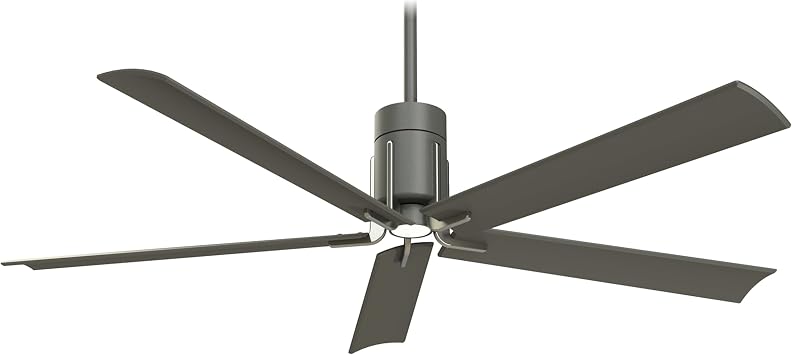 Minka-Aire F684L-GI/BN Clean 60 Inch Ceiling Fan with Integrated 10W LED Light and DC Motor in Grey Iron/Brushed Nickel Finish