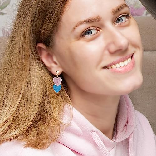 Blue Pink Earrings，Pregnant Women Dress T-Shirt Decorations，Gender Reveal Idea， Baby Shower Party， Mom Wife Gift – by ZouYee3