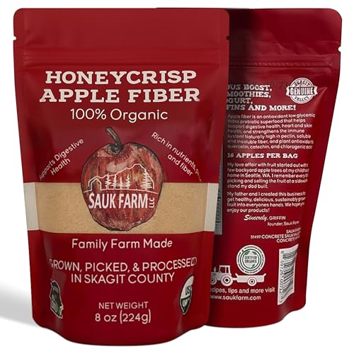 Sauk Farm LLC Honeycrisp Apple Fiber, Certified Organic, Vegan, 8 Ounce