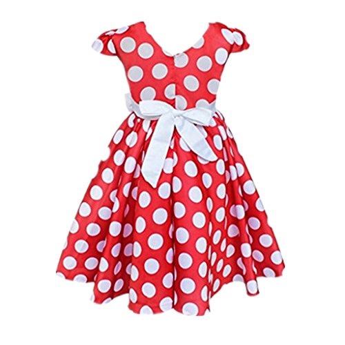 DreamHigh Toddlers Polka Dot Skirt Cap Sleeves Flowers Girl Vintage Bow Dress2