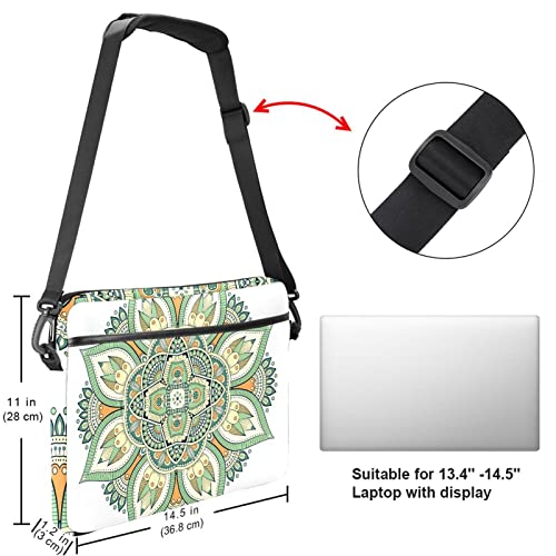 Housse ordinateur 14 pouces imperméable fleurie mandala