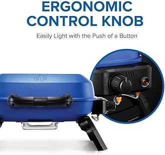 Napoleon Accessory - TQ240-RD - TravelQ, Blue, Cast Iron Wave Grids, 9,000 BTU, Stainless Steel Burner, Jetfire Ignition,