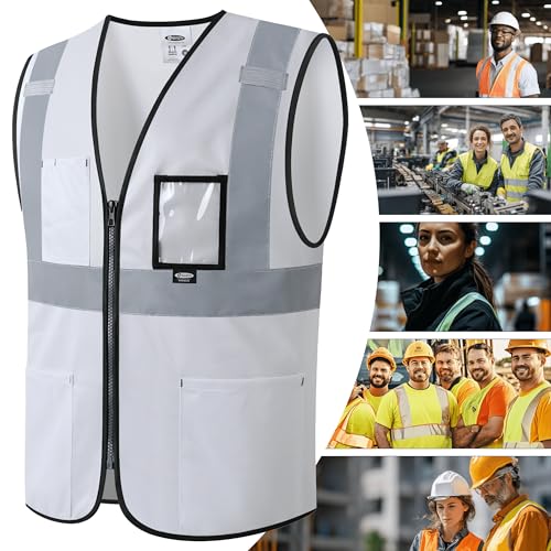 Image of JKSafety Safety Vest for men women Hi Vis Vest with Pockets and Zipper High Visibility Meet ANSI Standard（BX310