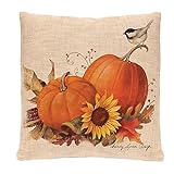 Rosiest Happy Halloween Cotton Linen Square Burlap Decorative Throw Pillow Case Cushion Cover Bat Pumpkin 18