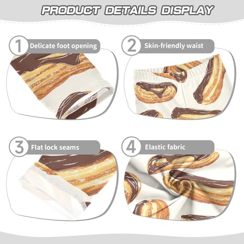 Mexican Dessert Girls Leggings,Workout Leggings for Girls Toddler Athletic Legging Size for 3-10T3