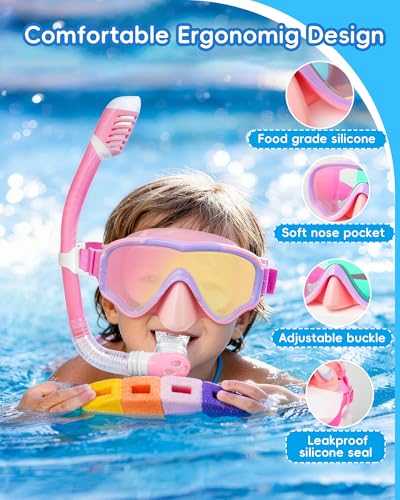 Set de Snorkel Dry Top para Niños con Máscara Antivaho y Visión Clara miniatura 3