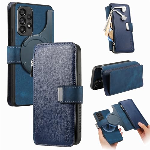 Carambola �X�}�z�P�[�X Galaxy s24 ultra �Ή��P�[�X �蒠�^ �J�[�h���[ ��e�� �����C�|�P�b�g �����\ ������ ���K���� RFID�u���b�L���O �X�^���h�@�\ ���z�^ �ϏՌ� �S�ʕی� (�l�C�r�[, Galaxy s24 ult