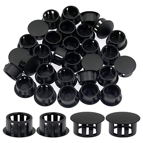 suiwotin 30PCS 16mm (5/8") Black Hole Plugs Plastic
