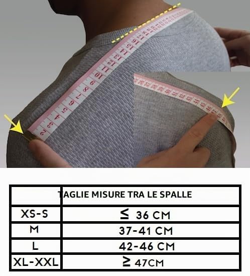 Supporto per spalla protezione protezione per clavicola collo - correttore postura - spalla in neoprene magnetico calore sollievo muscolare sport tempo libero lavoro (L)