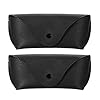 Hifot étui lunettes cuir 2 pièces, PU cuir poche Sac Souple de Lunettes de Soleil, Stockage étui avec Clip pour femme homme enfant