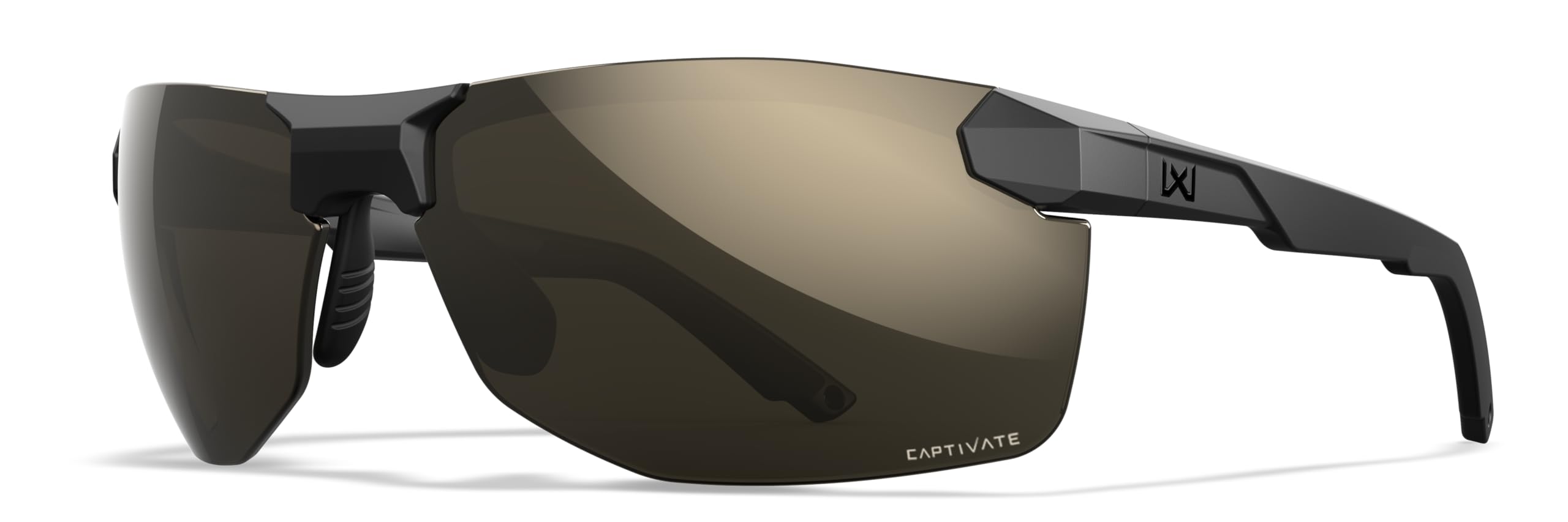 Wiley X WX Prime XL Sunglasses Safety Glasses for Men Shatterproof UV Eye Protection for Combat and Shooting Captivate Tungsten Mirror Lenses Matte Black Frames