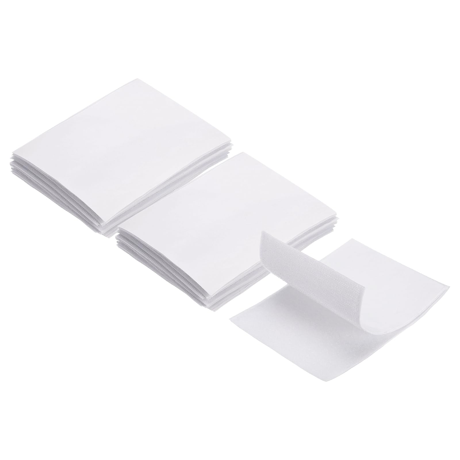 HARFINGTON 16set Hook and Loop Strips with Adhesive 4.3"x6" Double Sided Hook and Loop Tape Nylon Self Sticky Fastener for Home Office Car, White