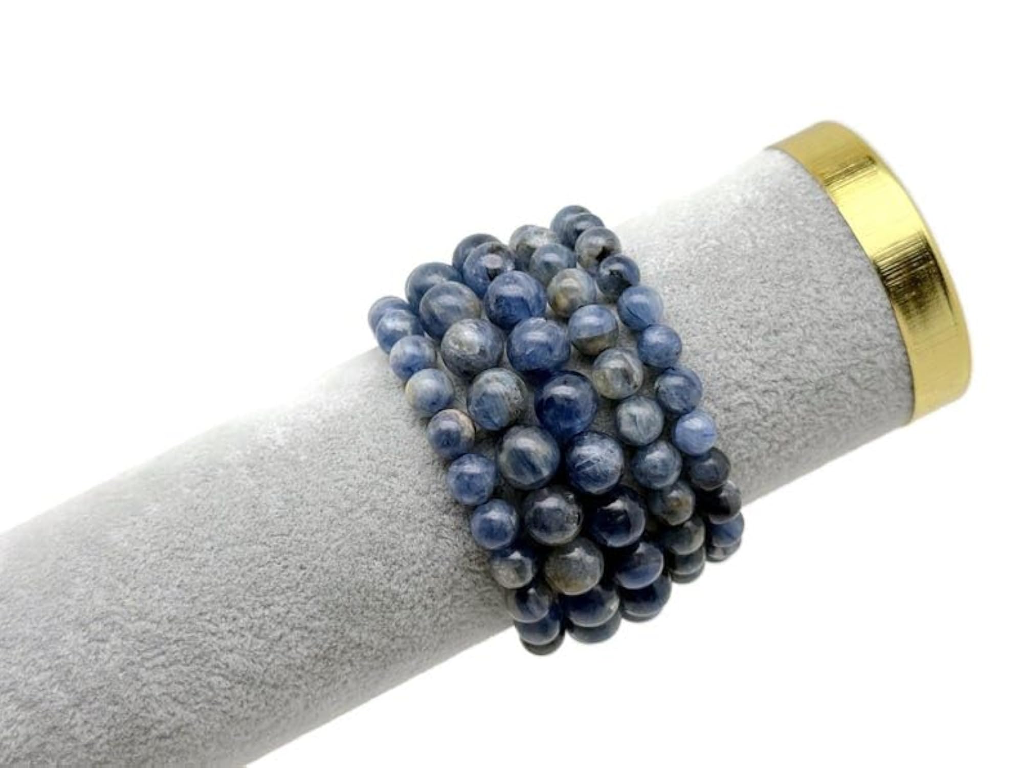 Natural Sapphire Smooth Cut Bead Stretchable Bracelet, Unisex