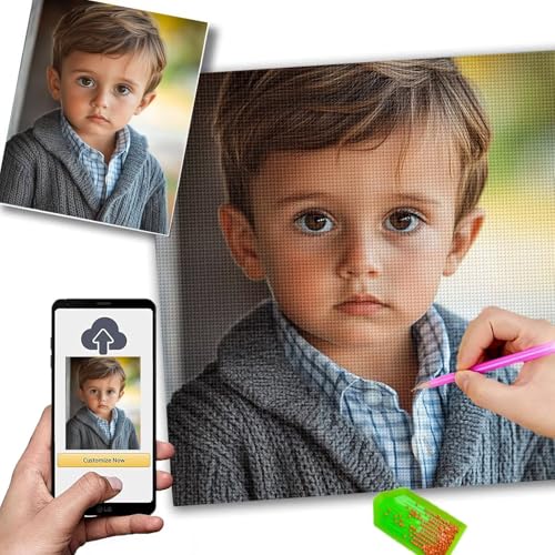 Diamond Painting Personnalisé 5D complet avec photo au choix broderie grand format 70x90cm