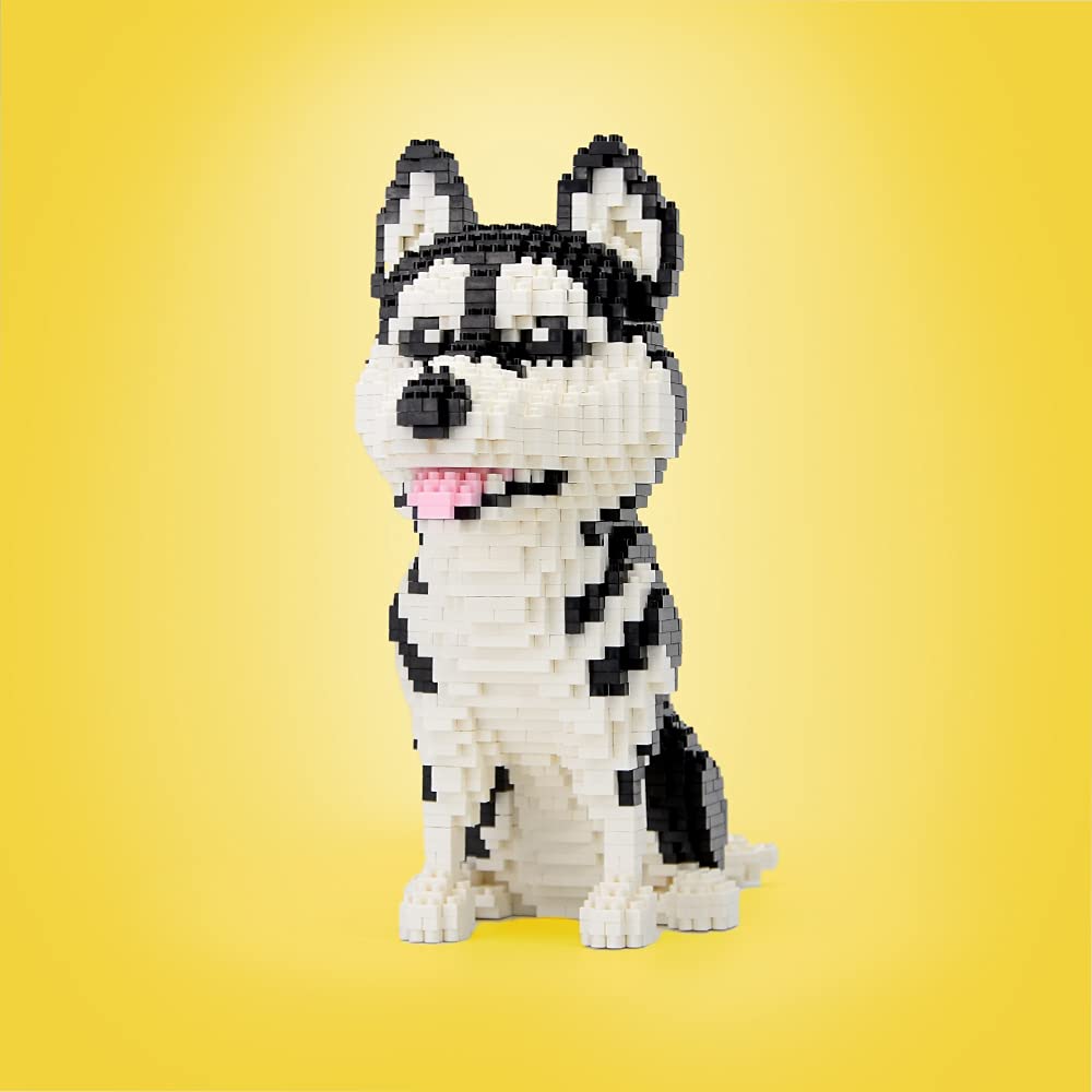 UviniBuilding Blocks Pets, Bricks Husky, Micro Bricks Dog Animal Building Toy Bricks Dog for Kids 10,11, 12, 13, 14, Teens or Adult, 1900 Pieces