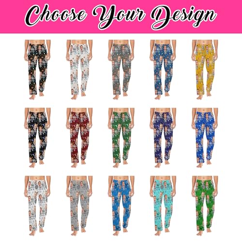 Custom Pajama Bottoms for Men Women Red Love Heart Photo Sleepwear Pants,Personalized Valentine Pj Trousers Gifts2