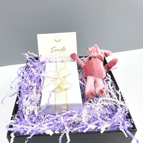 Panier en raphia blanc et violet décoration de Saint-Valentin