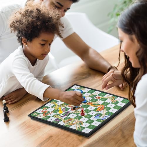Juego de mesa Serpientes y Escaleras con tablero plegable miniatura 6