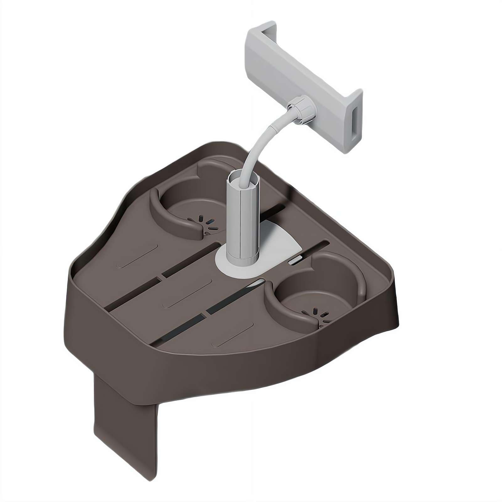 Étagère de table pour jacuzzi, table d'appoint réglable pour jacuzzi avec support de téléphone, plateau antidérapant avec 2 porte-gobelets, convient pour spa gonflable, piscine, baignoire, accessoires