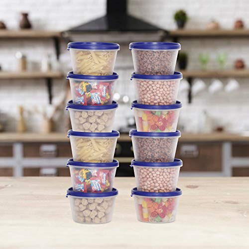 Image of Cutting EDGE Nesterware 750ml Stackable Container (Set of 12, Dark Blue) | BPA-free plastic, stackable design, leak-proof, kitchen storage, pantry, fridge, meal prep, reusable, travel use