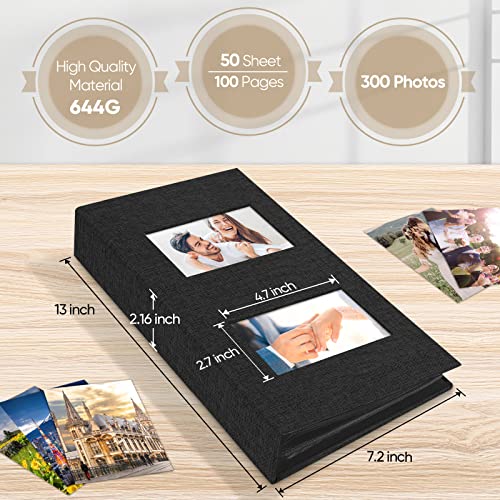 Mstonal 4X6 Photo Albums, Linen Cover Photo Album Holds 300 Pockets, Black Picture Albums For 4X6 Photos, Slip-In Photo Books For Family Valentine Wedding Christmas Birthday #TOP1