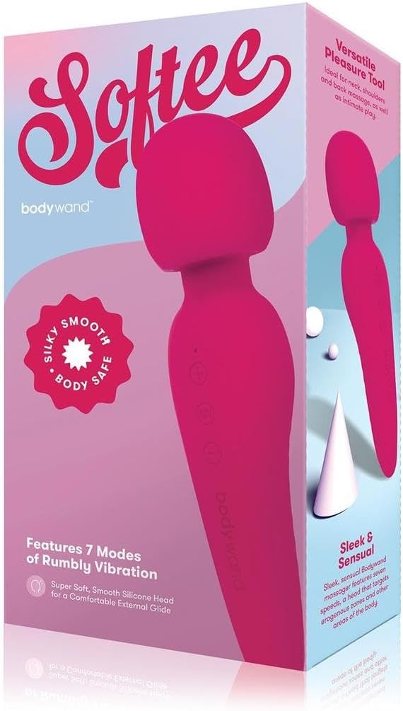 Bodywand Softee Wand Massager - Hot Pink - Sensual Design 7 Vibration Modes