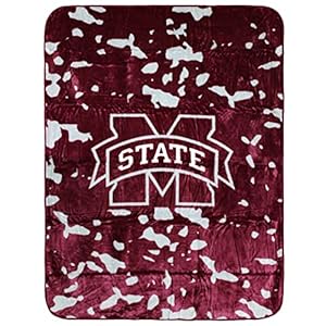 College Covers Everything Comfy Mississippi State Bulldogs Soft and Warm Huge Raschel Throw Blanket, 86″ x 63″