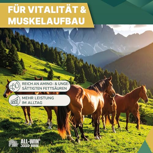 ALL-WIN Horse Mucosal Care 15 kg | Getreidefreies Pferdefutter ohne Zuckerzusatz | Pferdemüsli mit Meeresalgen & Aminosäuren | Für magenempfindliche Pferde & gesunde Verdauung