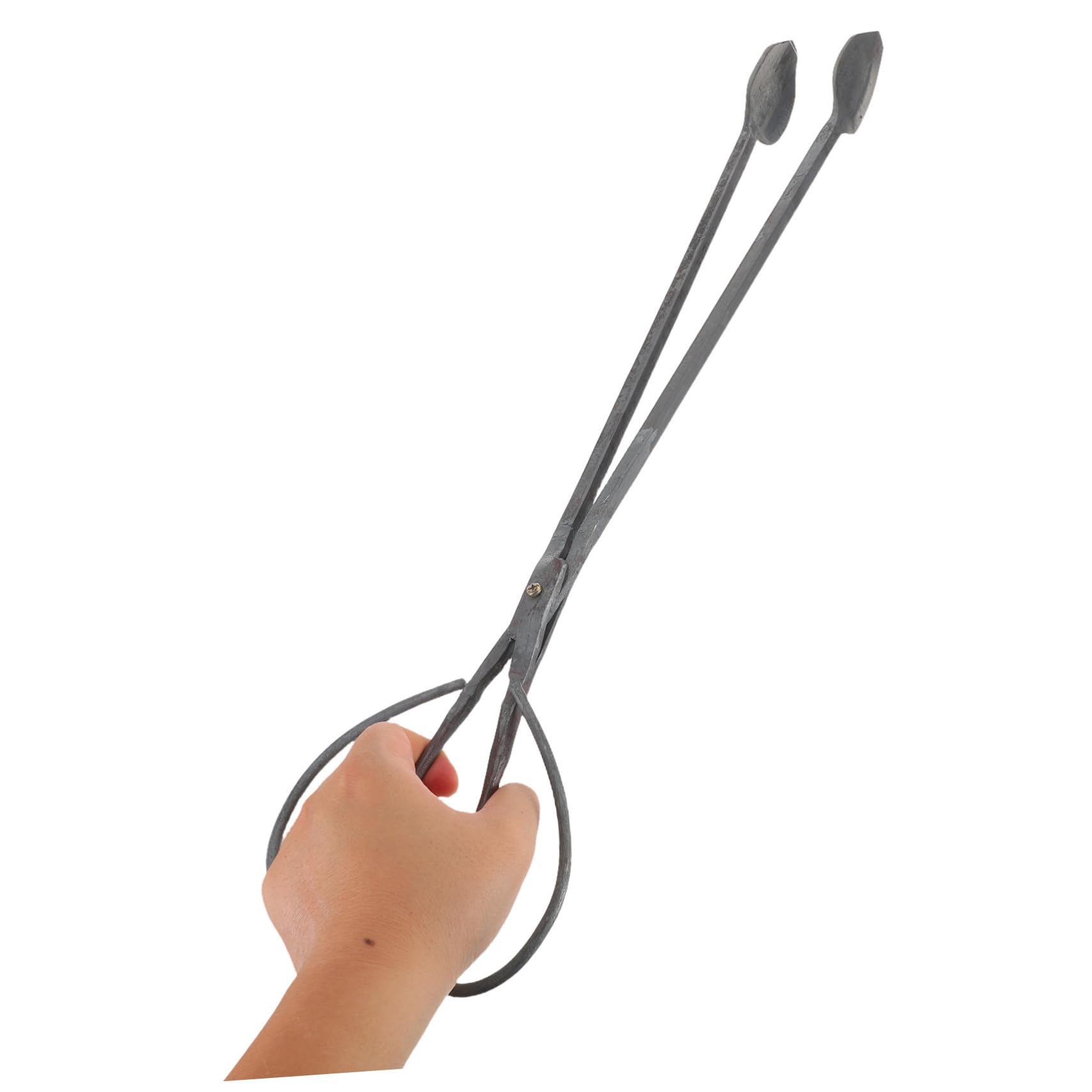 Gatuida Pinze Lunghe per Stufa in Ferro Spesso Pinze per Legna da Ardere Resistenti Accessorio per Braciere Pinza per Barbecue Esterno e Falò
