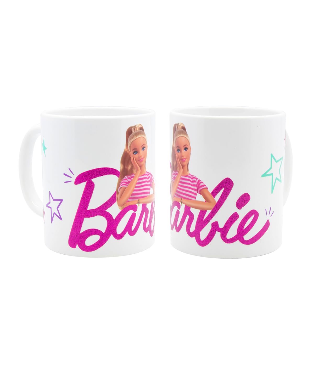 Joy Toy - Barbie ceramic mug with colourful motif and some glitter elements - capacity: 320 ml - dishwasher and microwave safe - in gift pack 12x9x10 cm