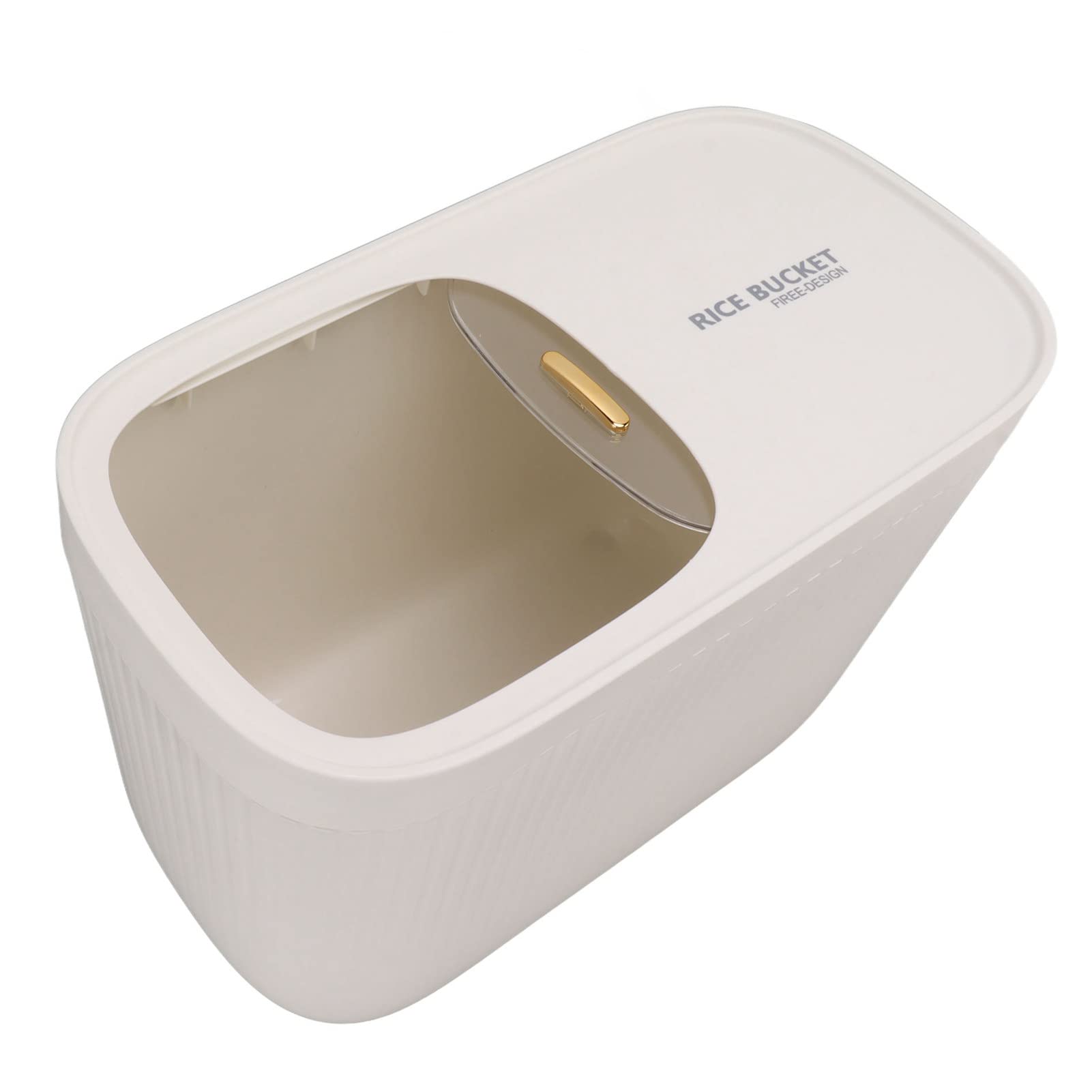 Rengue Cubo de Plástico para Arroz, Libre de BPA, Recipiente Hermético para Almacenar Alimentos con Tapa Transparente y Anillo de Sellado para Harina, Legumbres, Granos y Frutos secos. (WHITE)