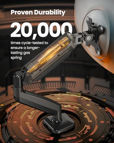 Image of ErGear Single Monitor Arm, Adjustable Monitor Mount for 17-49 inch Screens, Computer Monitor Stand with VESA Mount, C-Clamp & Grommet Base, Max Load 22 lbs, Max VESA 100x100mm, EGSS25B