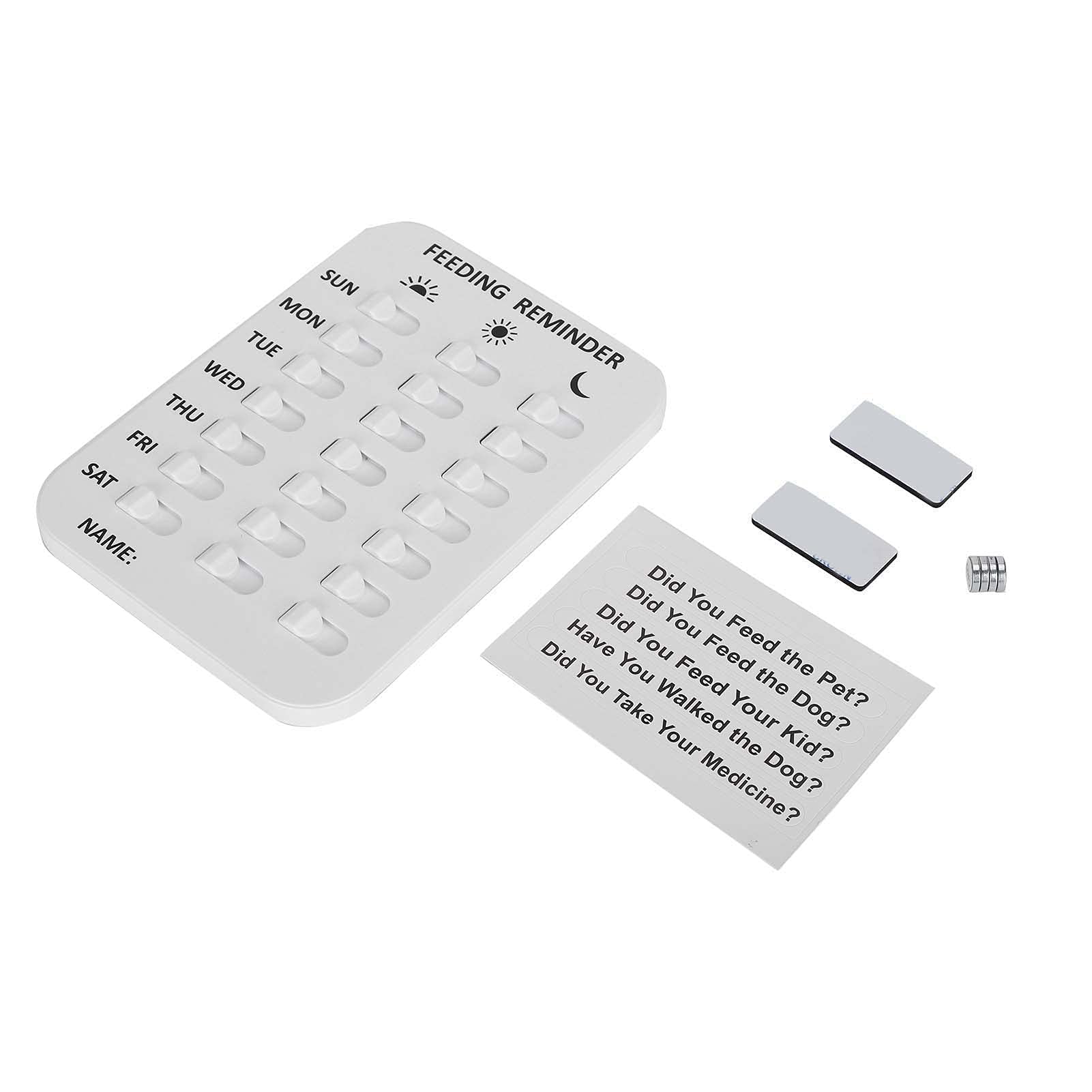 ZJchao Dog Feeding Chart, Daily Indication Chart Feed Your Pets Dog Planner Cat Feeding Reminder, 1 Count, White, 16x12x0.8 cm