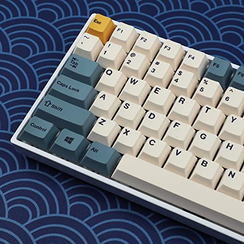 Image of YMDK 145 Apricot Yellow Dye-Sub Mac Keycaps Thick PBT Cherry Profile Key caps for TKL 61 64 68 75 87 96 104 108 GMMK MX Mechanical Keyboard