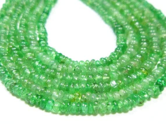 Tsavorite authentique en perles rondelles de 2-4mm, cadeau idéal pour passionné de minéraux