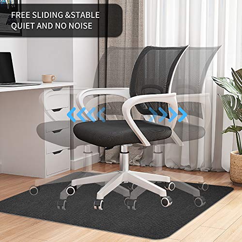 Office Chair Mat For Hardwood Floor, 47"X36" Rolling Chair Mat, Desk Computer Gaming Chair Mat, Tile Floor, Under Desk Low-Pile Rug, Multi-Purpose Floor Protector For Home Office Dark Grey #TOP2