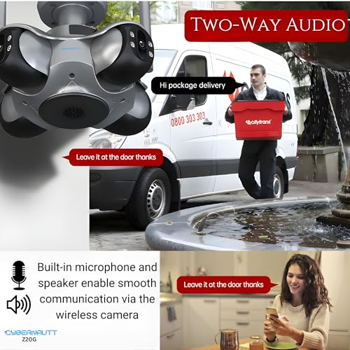 Image of XUGA Cybernautt Z20G 4 Lens WiFi Outdoor Camera | Premium 4-lens panoramic coverage with high-speed WiFi network connection. Active outdoor security and weatherproofing.