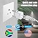2 Pack US to South Africa Travel Plug Adapter, Type M Plug Adaptor, 3 Pin Grounded South Africa Wall Plug Wall Outlet Power Adapter (Type M White)