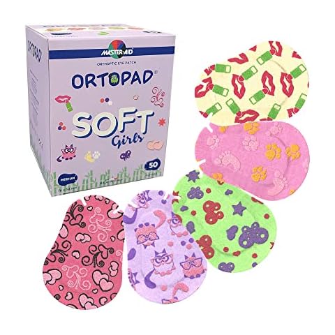 Ortopad® Soft Bamboo Girls Eye Patches, 50/Box (Medium Size, 2-4 yrs) Textured Accents Cover