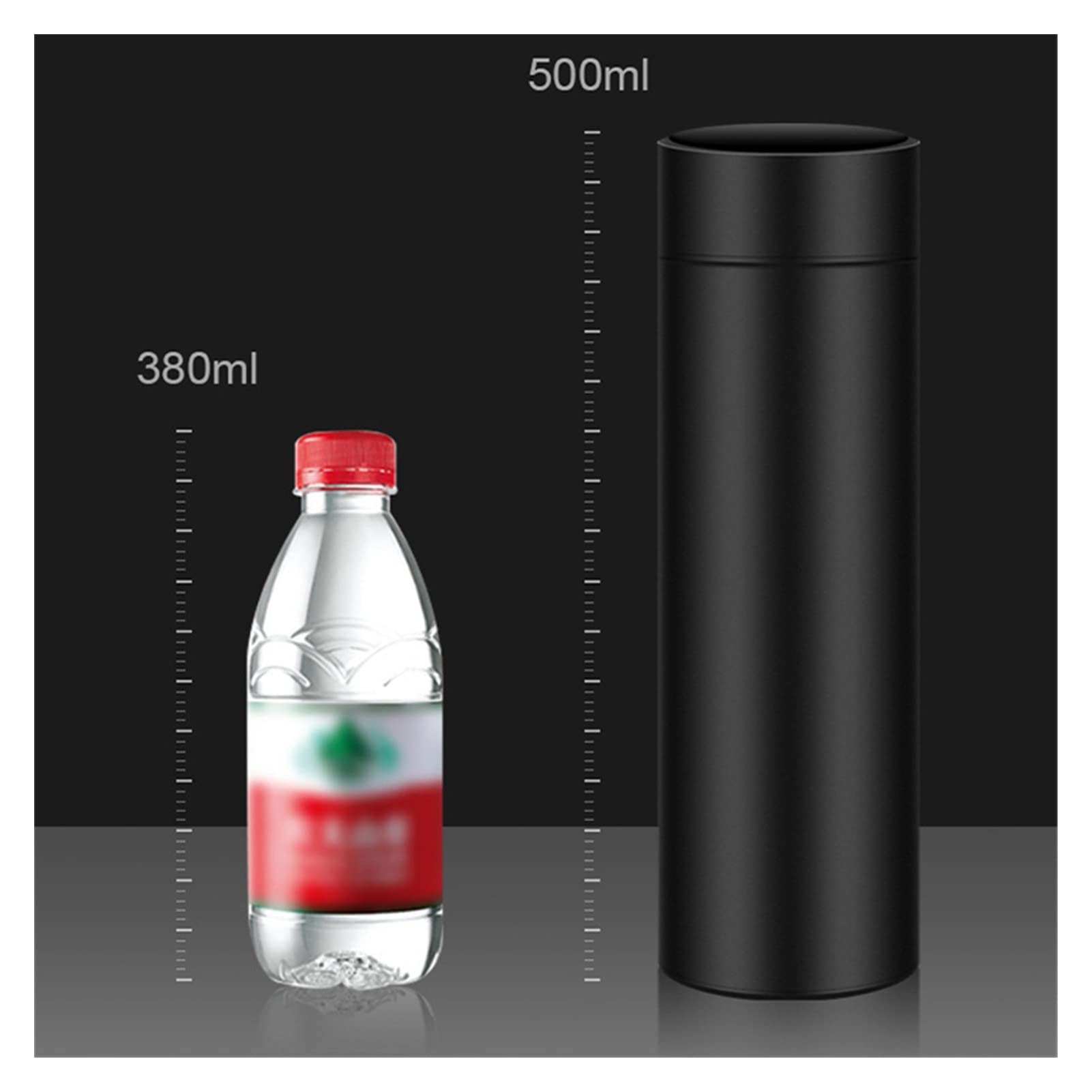 Taza térmica de Acero Inoxidable de 500 ml con Pantalla Inteligente de Temperatura, Botella térmica al vacío para el hogar, la Oficina, Viajes, té, Agua y café.