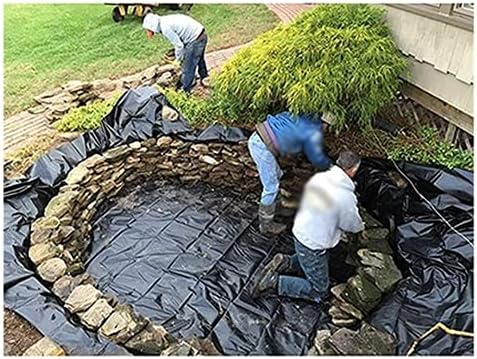 Image 0.4MM Pond Liner Heavy Duty Durable Preformed Impermeable Membrane Garden Pool Film for Reinforced River Slope Landscaping (Color : Black Size : 3x9m) (Black 3x10m) Image 0.4MM Pond Liner Heavy Duty Durable Preformed Impermeable Membrane Garden Pool Film for Reinforced River Slope Landscaping (Color : Black Size : 3x9m) (Black 3x10m)