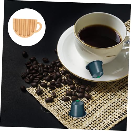 Support vertical bois en forme de tasse pour rangement capsules de café compact - 4
