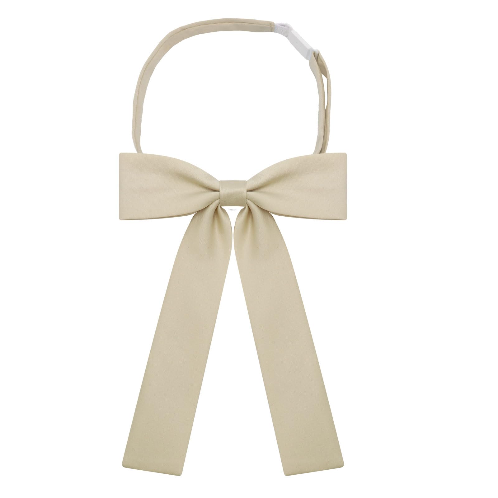 Mantieqingway Bow Ties for Women/Girls, Pre-tied Adjustable Bowties Solid Color Polyester Bow Tie for School Uniform Shirt