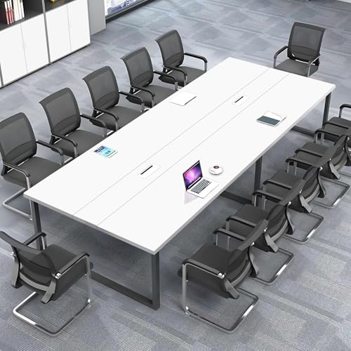 ZRBDDEF Large Conference Table – Modern Office Meeting Table with Metal Frame,Durable Scratch-Resistant Top,Multiple Sizes & Colors,Training Room,Boardroom & Collaboration Desk(Chairs Not Included)