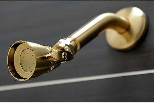 Miniatura 5 de Kingston Brass KB248AL - Grifo de bañera y ducha con mango de palanca decorativa, níquel cepillado, alcance de boquilla de 5 pulgadas