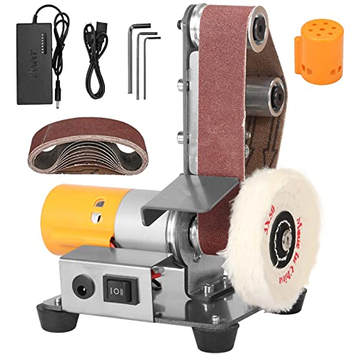 Mini Belt Sander - Electric Bench Grinder 13 X 1.2Inch Sailboat Model Sanding Machine Kit 7 Adjustable Speed For Diy Woodworking, Resin Polishing, Jewelry Making #TOP6