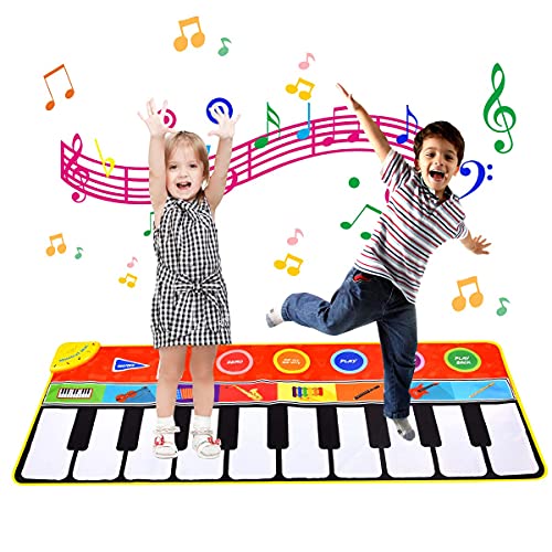 Upgrow Tapis Danse Enfants, Tapis de Piano avec 8 Instruments, Tapis de Clavier, Jouets musicaux pour Enfants, Cadeau pour Filles et garçons (148 x 60 cm) Cover