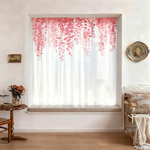 Rideau transparent en polyester à passe-tringle pour salon