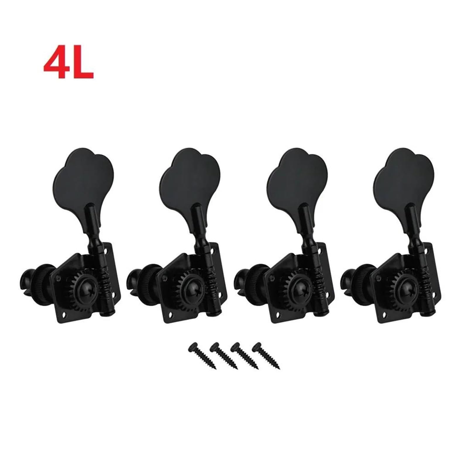 Profesjonalna Kołki Do Strojenia Gitary Vintage Open Gear Tuning Keys Kołki Głowica Maszyny Tuner Fit FD 4 Struny Gitara Basowa(Black 4L)