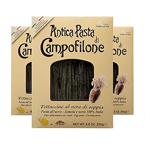 Antica Pasta Squid Ink Fettuccine, 3 Packs Cover